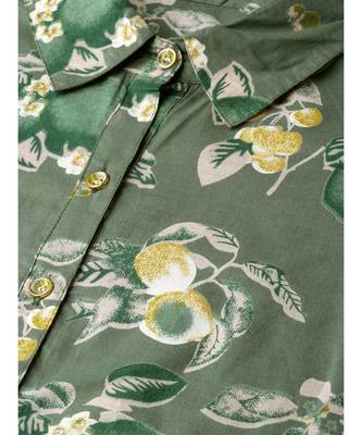 Green Floral Printed Straight Kurta 5