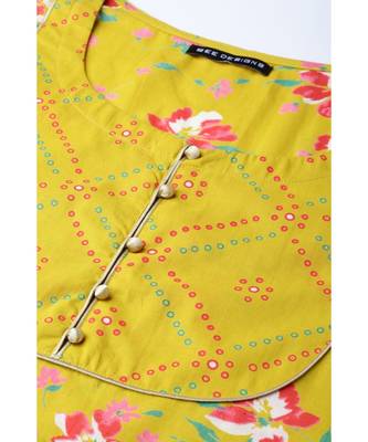 Mustard Floral Printed Anarkali 6