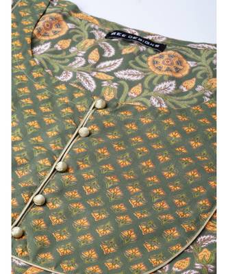 Green Floral Printed Anarkali 2