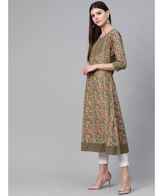 Green Floral Printed Anarkali 3