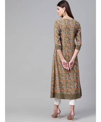 Green Floral Printed Anarkali 4