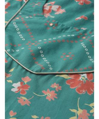 Green Floral Printed Straight Kurta 2