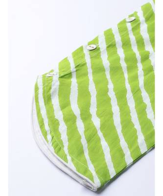 Green Leheriya Printed Button Down Straight Kurta 6