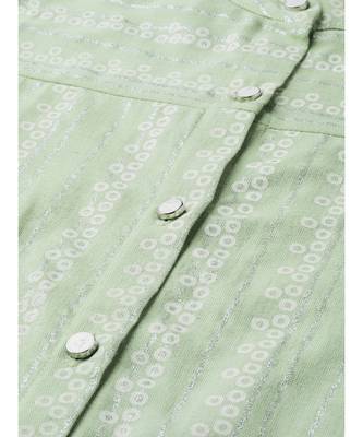 Pastel Green Printed Button Down Straight Kurta 2
