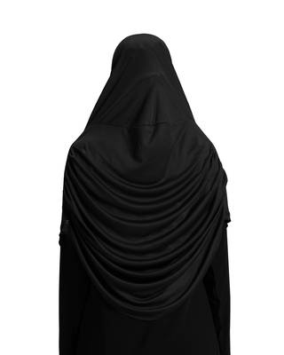 Modest Women's Embellished with Glittering Stones Polyester Feel Good Fabric  AASIMAH  HIJAB BLACK 4