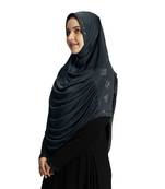 Modest Women's Embellished with Glittering Stone Designs Stylish Polyester Feel Good Fabric  AASIMAH  HIJAB GREY
