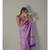 VASTRANAND Lavender Floral Printed Pure Silk Saree