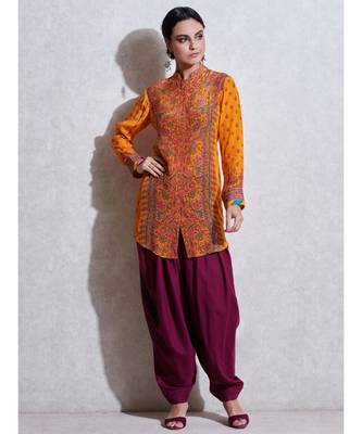 Band Collar Full Sleeves Kurti 1