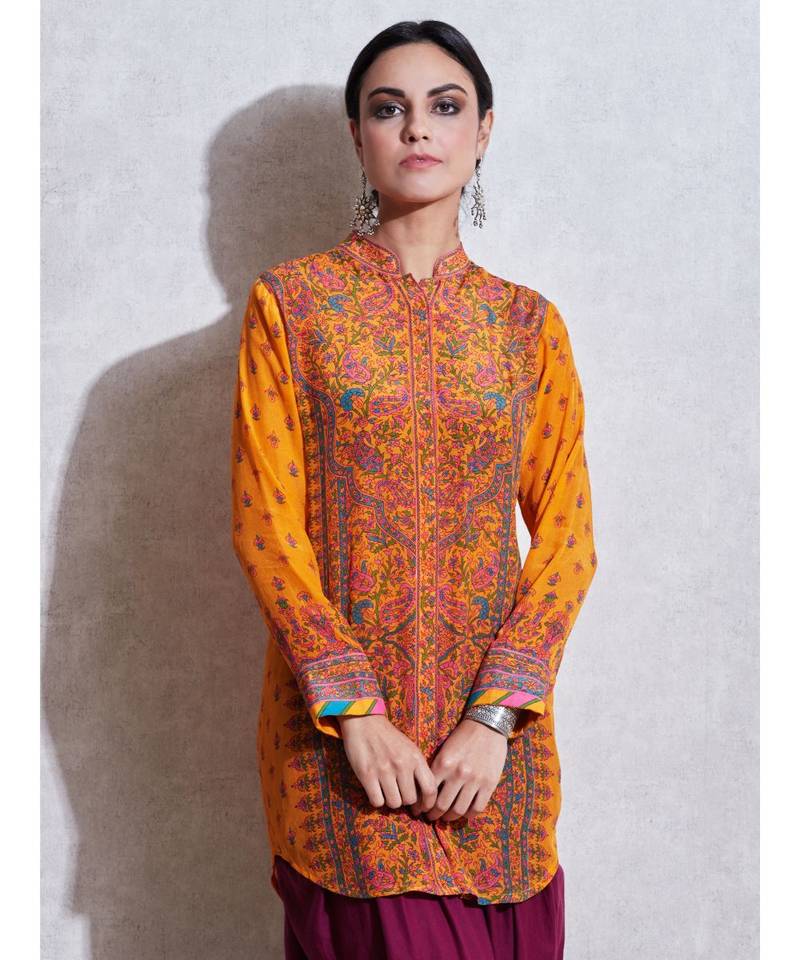 Band Collar Full Sleeves Kurti