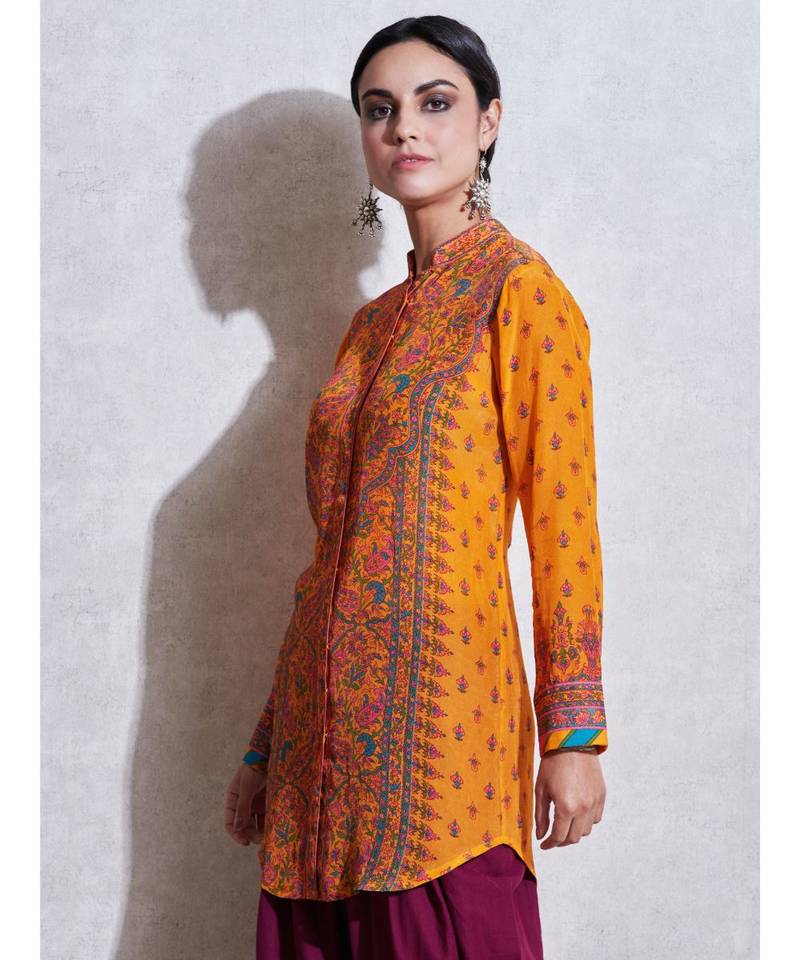 Band Collar Full Sleeves Kurti