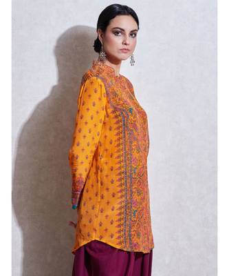 Band Collar Full Sleeves Kurti 4