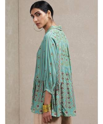 Collar Neck 3/4 Sleeves Printed Kurti 5