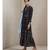 Shirt Collar 3/4 Sleeve Printed Dress