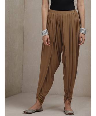 Mud Brown Solid Dhoti Pants 1