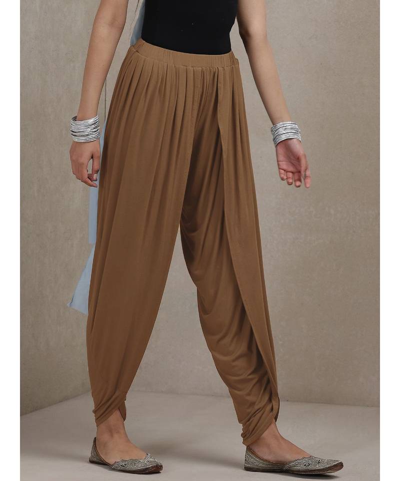 Mud Brown Solid Dhoti Pants