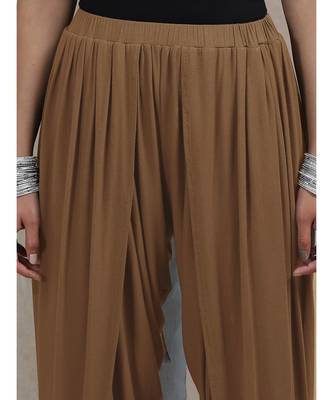 Mud Brown Solid Dhoti Pants 4