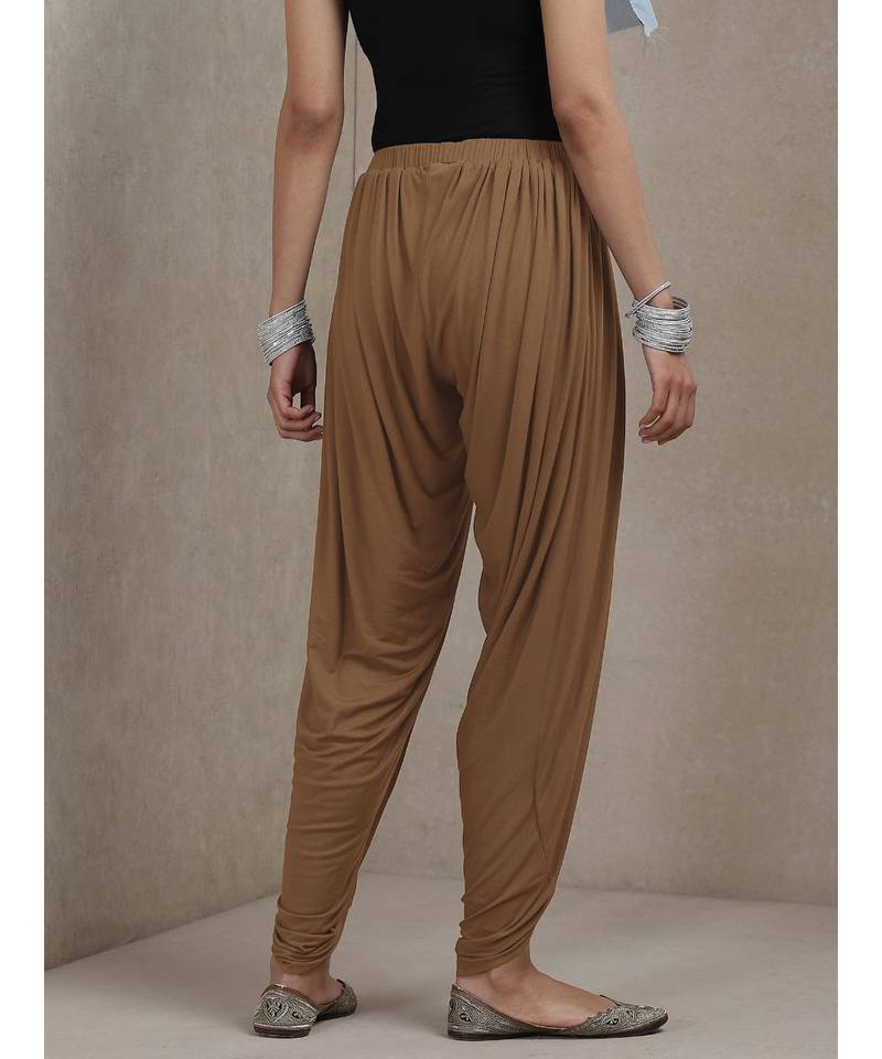 Mud Brown Solid Dhoti Pants