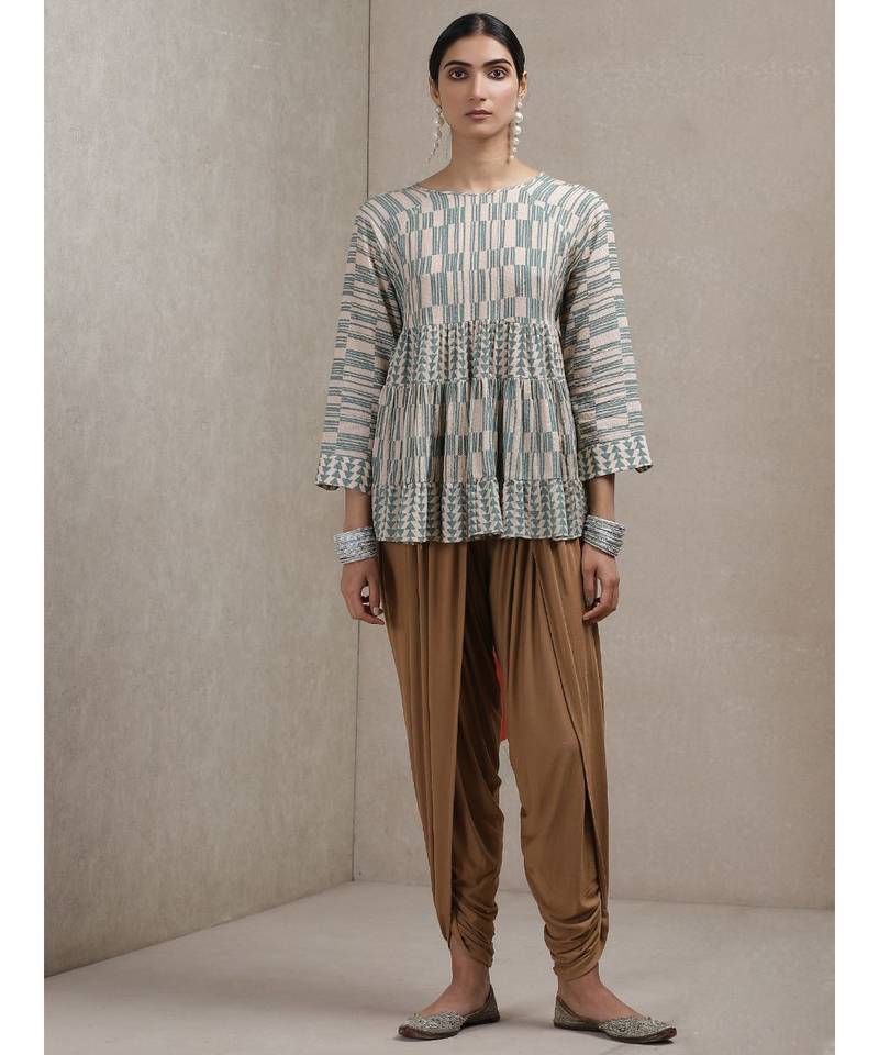 Mud Brown Solid Dhoti Pants