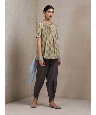 Grey Solid Dhoti Pants 2