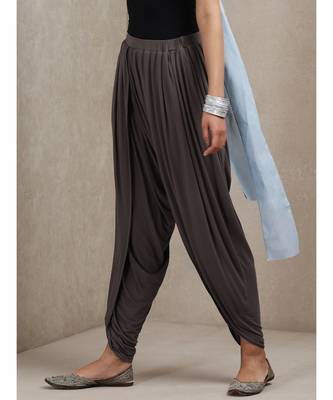 Grey Solid Dhoti Pants 3