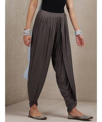 Grey Solid Dhoti Pants 4