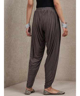 Grey Solid Dhoti Pants 5