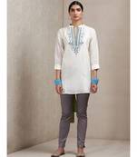 Band Collar 3/4 Sleeve Embroidered Kurti