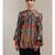 Band Collar Flared Sleeves Black Kurti