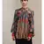 Band Collar Flared Sleeves Black Kurti