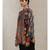 Band Collar Flared Sleeves Black Kurti