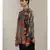 Band Collar Flared Sleeves Black Kurti