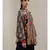 Band Collar Flared Sleeves Black Kurti
