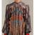 Band Collar Flared Sleeves Black Kurti
