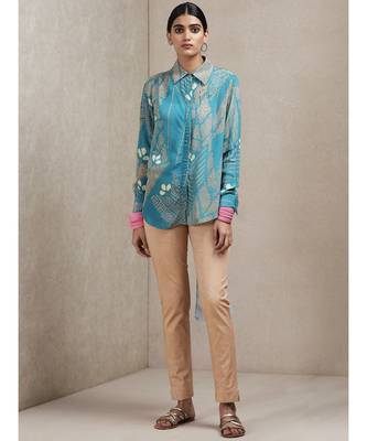 Blue Geometric Print Shirt 1