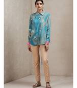 Blue Geometric Print Shirt