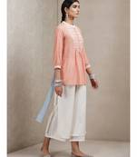 Peach Embroidered Kurti