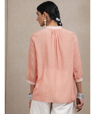 Peach Embroidered Kurti 5
