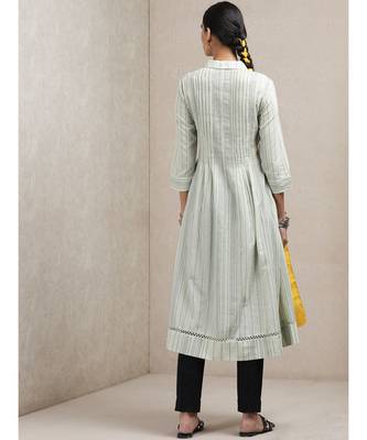 Mint Green Striped Kurta 4