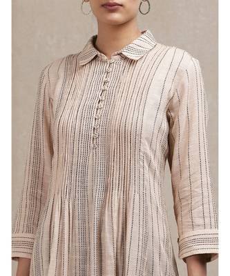 Beige Striped Kurta 5