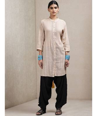 Beige Striped Kurti 1
