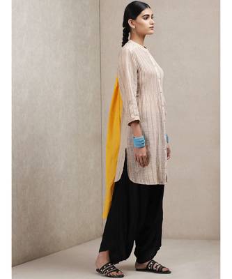 Beige Striped Kurti 3