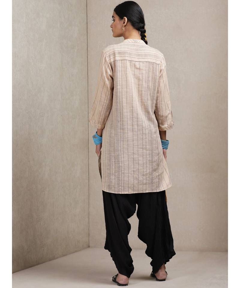 Beige Striped Kurti