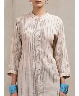 Beige Striped Kurti 5
