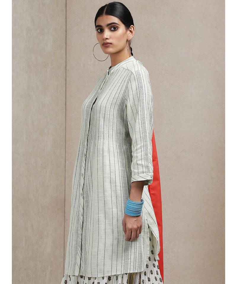 Mint Green Striped Kurti