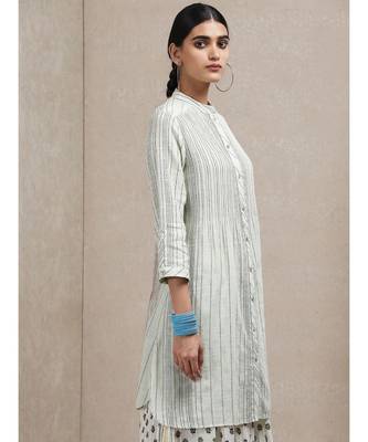 Mint Green Striped Kurti 4