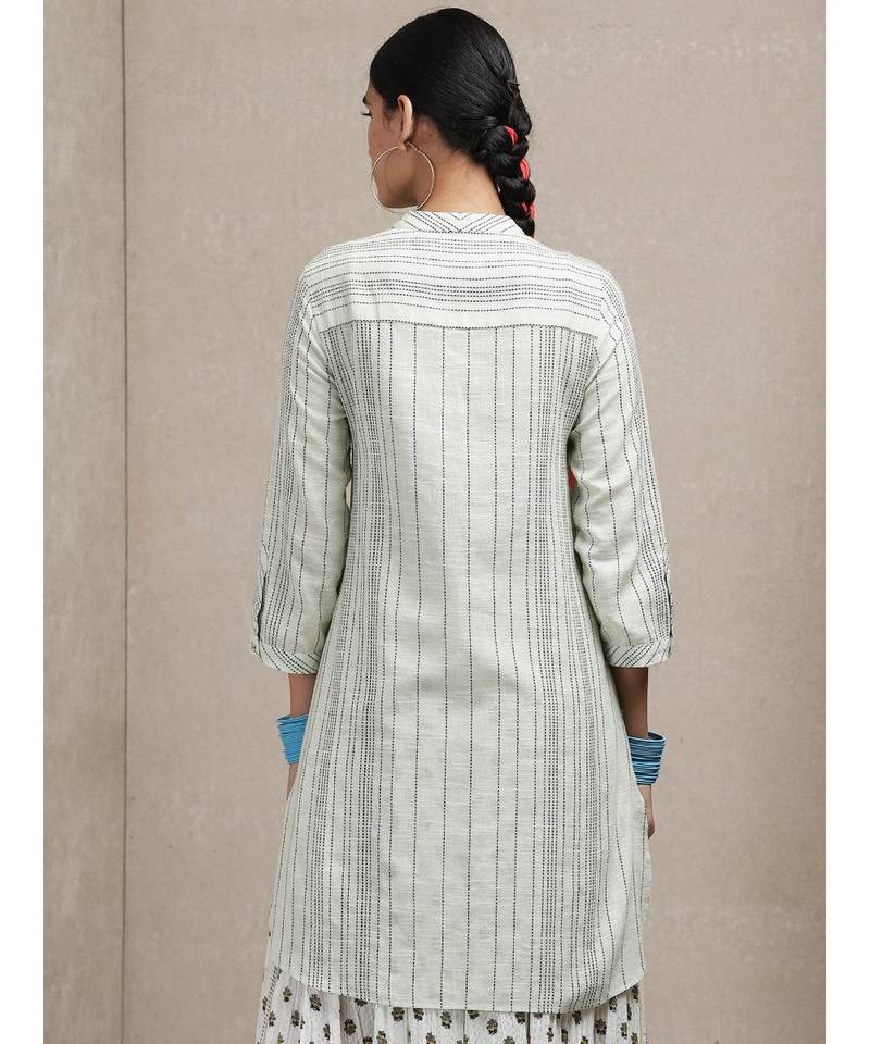 Mint Green Striped Kurti