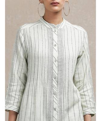 Mint Green Striped Kurti 6