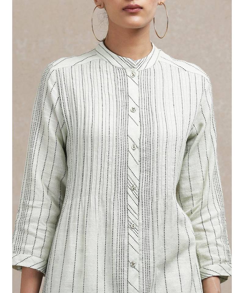 Mint Green Striped Kurti