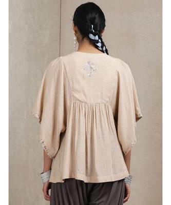 Beige Embroidered Kurti 5