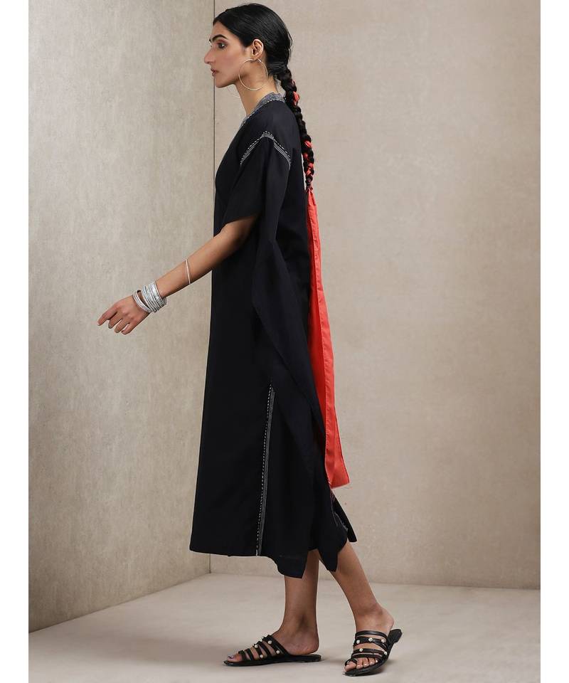 Black Solid Kaftan
